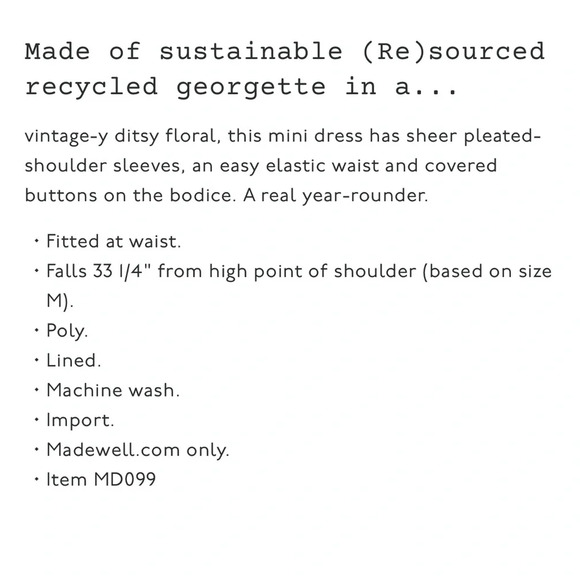 Madewell, beautiful excellent condition Georgette dress  extra small/pet… - Picture 6 of 9